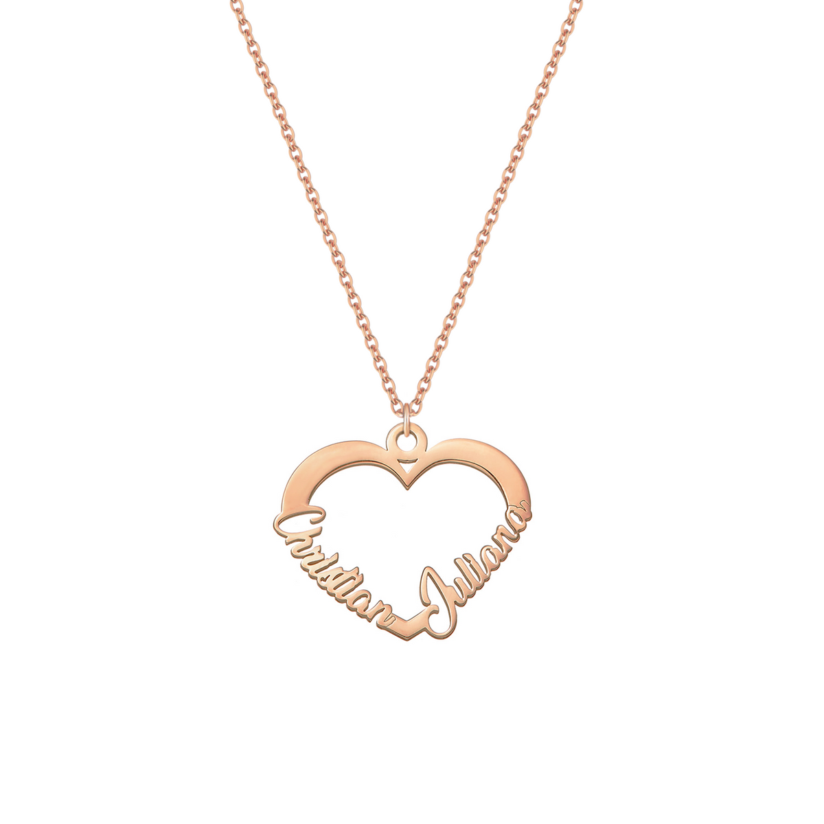 Collana doppia con cuori ed incisione personalizzata lui e lei Collana doppia con cuori ed incisione personalizzata lui e lei