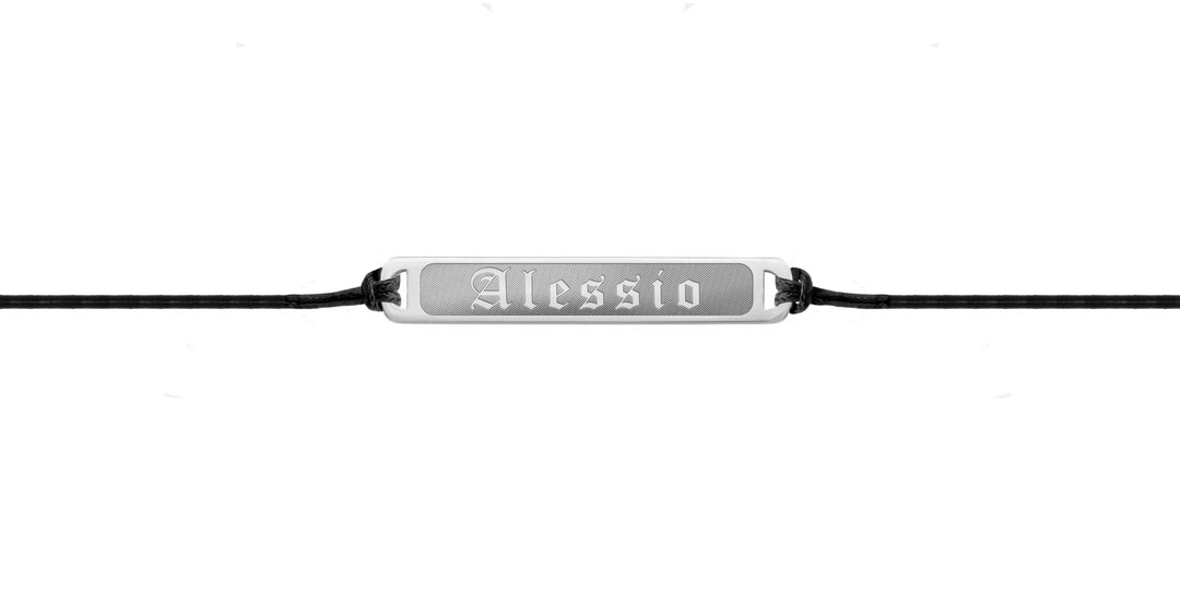 Bracciale Uomo/Donna In Argento 925 Personalizzato | Ocadeau – Maglia Figaro Con Targhetta Incisa
