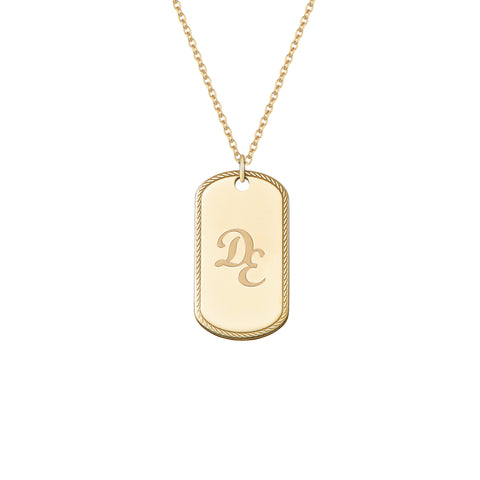 Collana con ciondolo modello Piastrina con cornicetta in argento