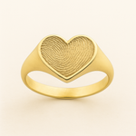 Anello a cuore con impronta digitale