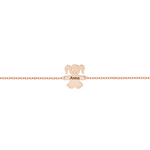 Bracciale con piastrina bimba con nome personalizzato in argento placcato in oro rosa 18Kt
