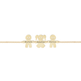 Bracciale con tre piastrine bimbi con nomi personalizzati in argento placcato in oro giallo 18Kt