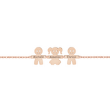 Bracciale con tre piastrine bimbi con nomi personalizzati in argento placcato in oro rosa 18Kt
