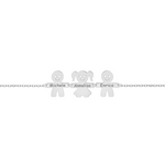 Bracciale con tre piastrine bimbi con nomi personalizzati in argento 925‰