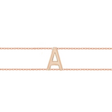  Bracciale a doppio filo con una iniziale personalizzabile in argento placcata in oro rosa 18Kt
