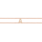 Bracciale a doppio filo con una iniziali minimal personalizzabile in argento placcato in oro rosa 18Kt