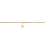 Bracciale con una lettera componibile personalizzabile in argento placcata in oro giallo 18Kt