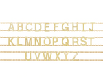 Bracciale a doppio filo con una o più iniziali minimal sviluppo lettere personalizzabili in argento placcato in oro giallo 18Kt