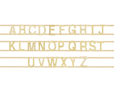 Bracciale a doppio filo con una o più iniziali minimal sviluppo lettere personalizzabili in argento placcato in oro giallo 18Kt