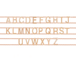 Bracciale a doppio filo con una o più iniziali minimal sviluppo lettere personalizzabili in argento placcato in oro rosa 18Kt