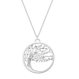 Collana in argento con albero della famiglia con tre nomi personalizzata