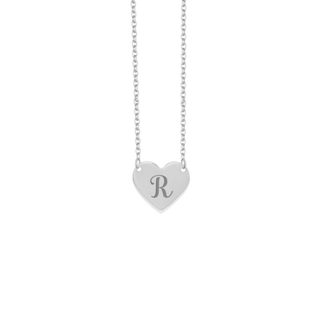 Collana con piastrina a forma di cuore personalizzato in argento 925‰