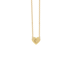 Collana con piastrina a forma di cuore piccolo personalizzato in argento placcato in oro giallo 18Kt