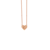 Collana con piastrina a forma di cuore piccolo personalizzato in argento placcato in oro rosa 18Kt