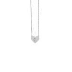 Collana con piastrina a forma di cuore piccolo personalizzato in argento 925‰