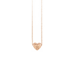 Collana con ciondolo a forma di cuore personalizzato tridimensionale in argento placcato in oro rosa 18Kt
