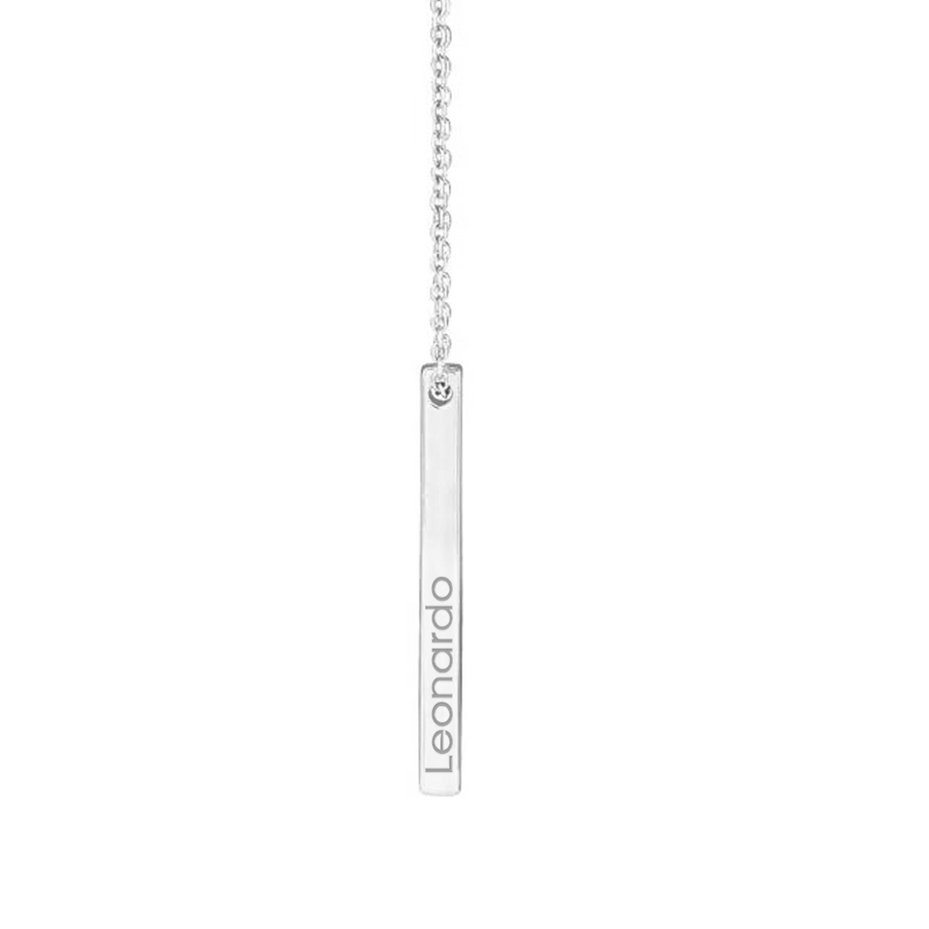 Collana con barra in argento sterling con incisione personalizzata: nome personalizzato, data, coordinate - Italia Collana con barra in argento sterling con incisione personalizzata: nome personalizzato, data, coordinate - Italia