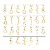 Collana con ciondolo iniziale sviluppo lettere stampatello in argento placcata in oro giallo 18Kt