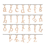 Ciondolo iniziale stampatello sviluppo lettere per ciondolo in argento placcato in oro rosa 18Kt