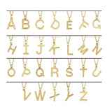 Ciondolo iniziale sviluppo lettere in argento placcato in oro giallo 18Kt