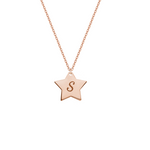 Collana con ciondolo stella personalizzata in argento placcato in oro rosa 18Kt