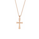 Collana con croce personalizzata in argento placcato in oro rosa 18Kt