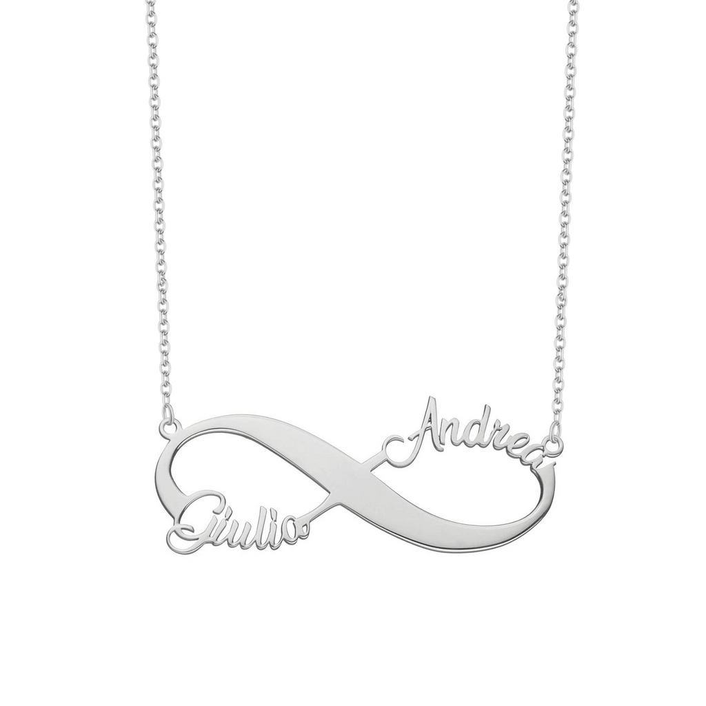 Collana con nome infinito personalizzato con 2 nomi • Oro rosa e Collana con nome infinito personalizzato con 2 nomi • Oro rosa e