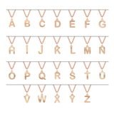 Collana con una o più lettere componibili e perle sviluppo lettere personalizzabile in argento placcata in oro rosa 18Kt