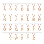 Collana con una o più lettere componibili personalizzabile sviluppo lettere in argento placcata in oro rosa 18Kt
