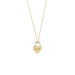 Collana personalizzata con ciondolo tridimensionale lucchetto cuore in argento placcato in oro giallo 18Kt