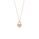 Collana personalizzata con ciondolo tridimensionale lucchetto cuore in argento placcato in oro rosa 18Kt