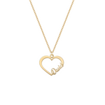 Collana con nome su forma cuore in argento placcato in oro giallo 18Kt personalizzata