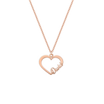Collana con nome su forma cuore in argento placcato in oro rosa 18Kt personalizzata