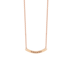 Collana con piastrina rettangolare curva personalizzata in argento placcata in oro rosa 18Kt