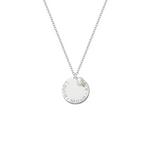 Collana con piastrina rotonda personalizzata e perla in argento 925‰