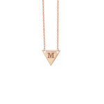 Collana con ciondolo bandierina triangolare personalizzabile in argento placcato in oro rosa 18Kt