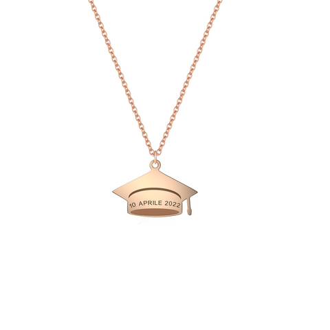 Collana con tocco personalizzato in argento placcato in oro rosa 18Kt