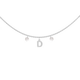 Collana con una letterina componibile e perle personalizzabile in argento 925‰