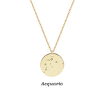 Collana con costellazione Acquario personalizzabile in argento placcato in oro giallo 18Kt