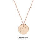 Collana con costellazione Acquario personalizzabile in argento placcato in oro rosa 18Kt
