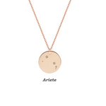 Collana con costellazione Ariete personalizzabile in argento placcato in oro rosa 18Kt