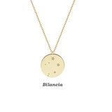 Collana con costellazione Bilancia personalizzabile in argento placcato in oro giallo 18Kt