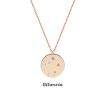 Collana con costellazione Bilancia personalizzabile in argento placcato in oro rosa 18Kt