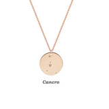 Collana con costellazione Cancro personalizzabile in argento placcato in oro rosa 18Kt