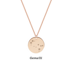 Collana con costellazione Gemelli personalizzabile in argento placcato in oro rosa 18Kt