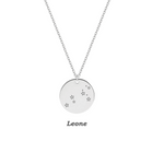 Collana con costellazione Leone personalizzabile in argento 925‰