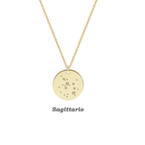 Collana con costellazione Sagittario personalizzabile in argento placcato in oro giallo 18Kt