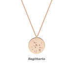 Collana con costellazione Sagittario personalizzabile in argento placcato in oro rosa 18Kt