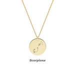 Collana con costellazione Scorpione personalizzabile in argento placcato in oro giallo 18Kt