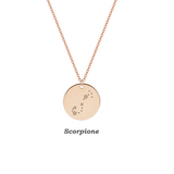 Collana con costellazione Scorpione personalizzabile in argento placcato in oro rosa 18Kt